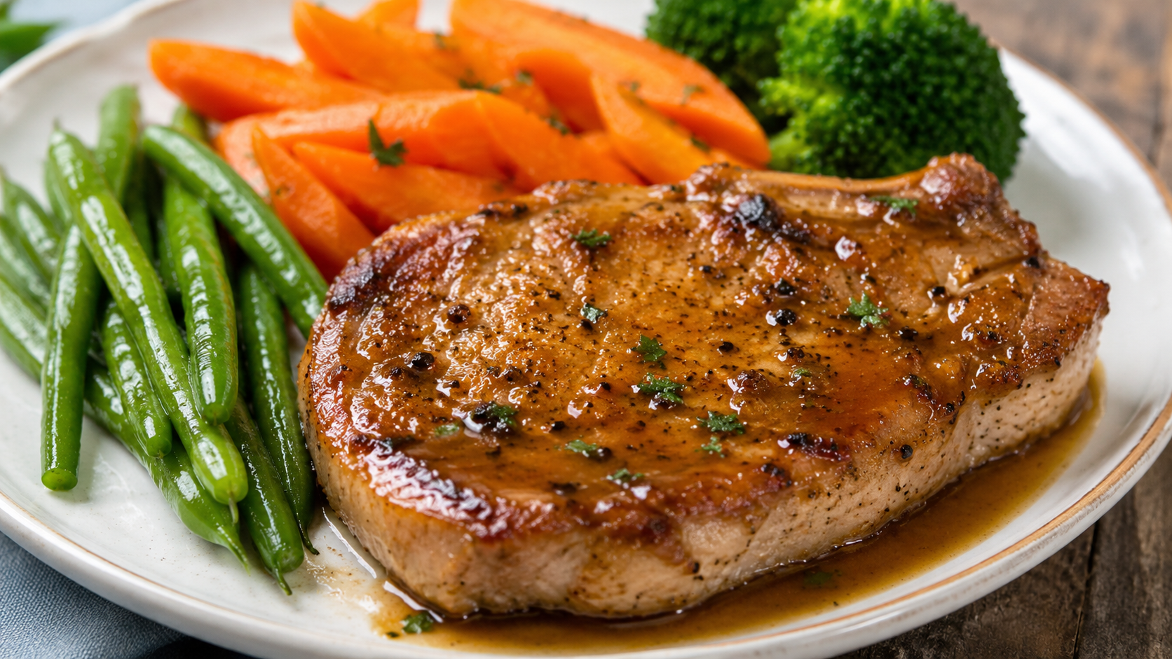 Easy pork chop dinner with skillet pork chops and simple sides